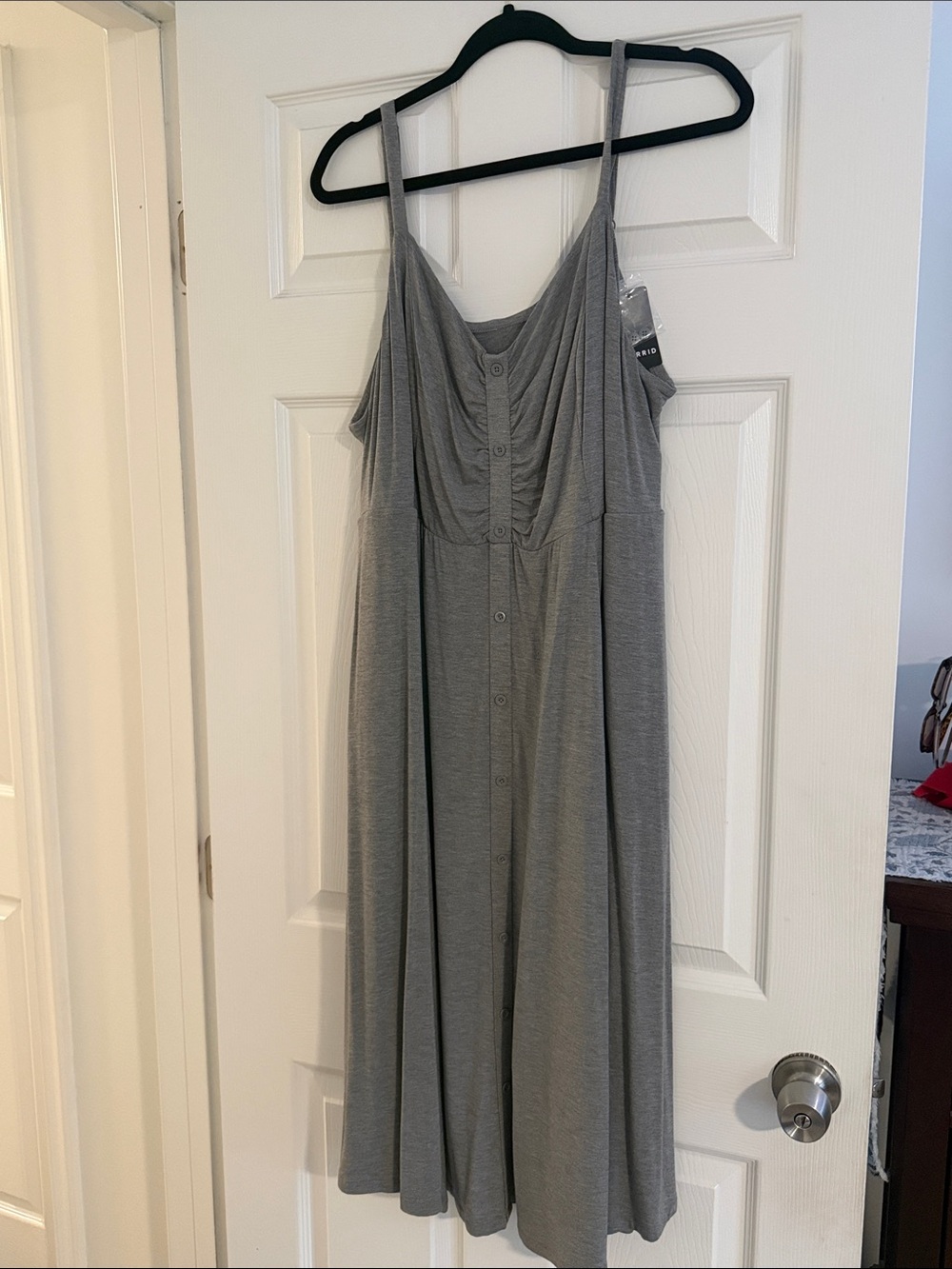 torrid Gray Button-Front Midi Dress